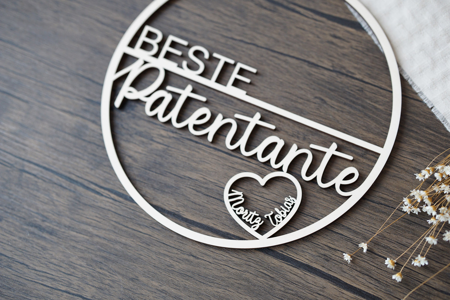 Holzschild Patentante Patenonkel