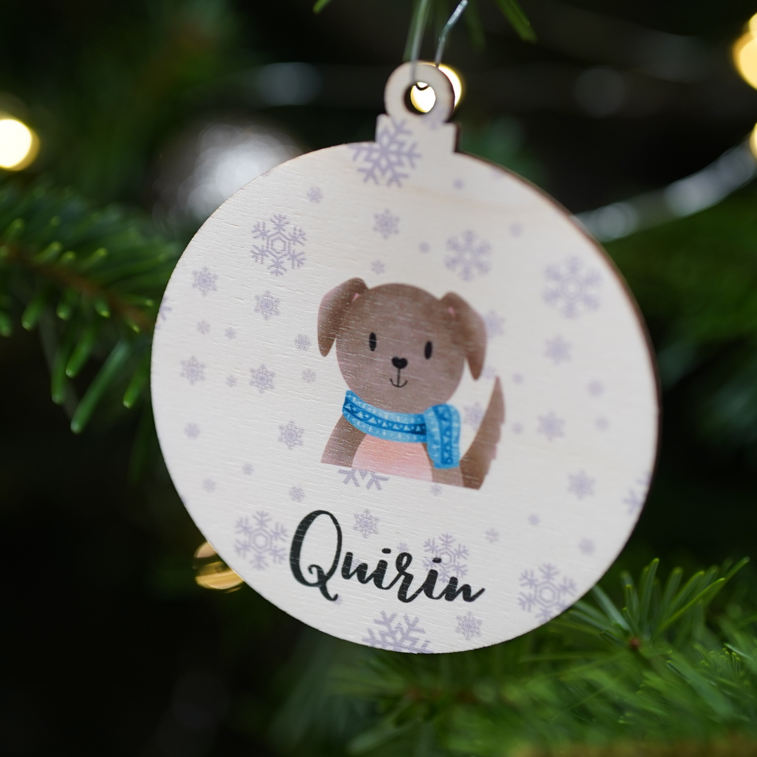 Christbaumkugel mit Personalisierung und Hund