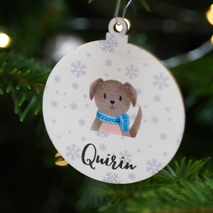 Christbaumkugel mit Personalisierung und Hund