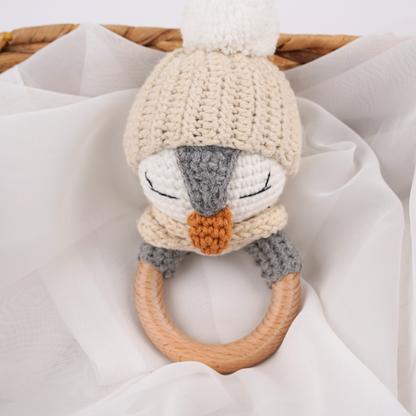 Babyrassel Pinguin Holz personalisiert