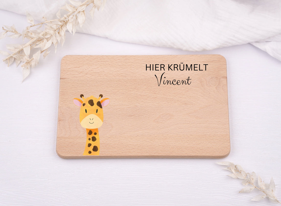 Frühstücksbrett Giraffe Farbig