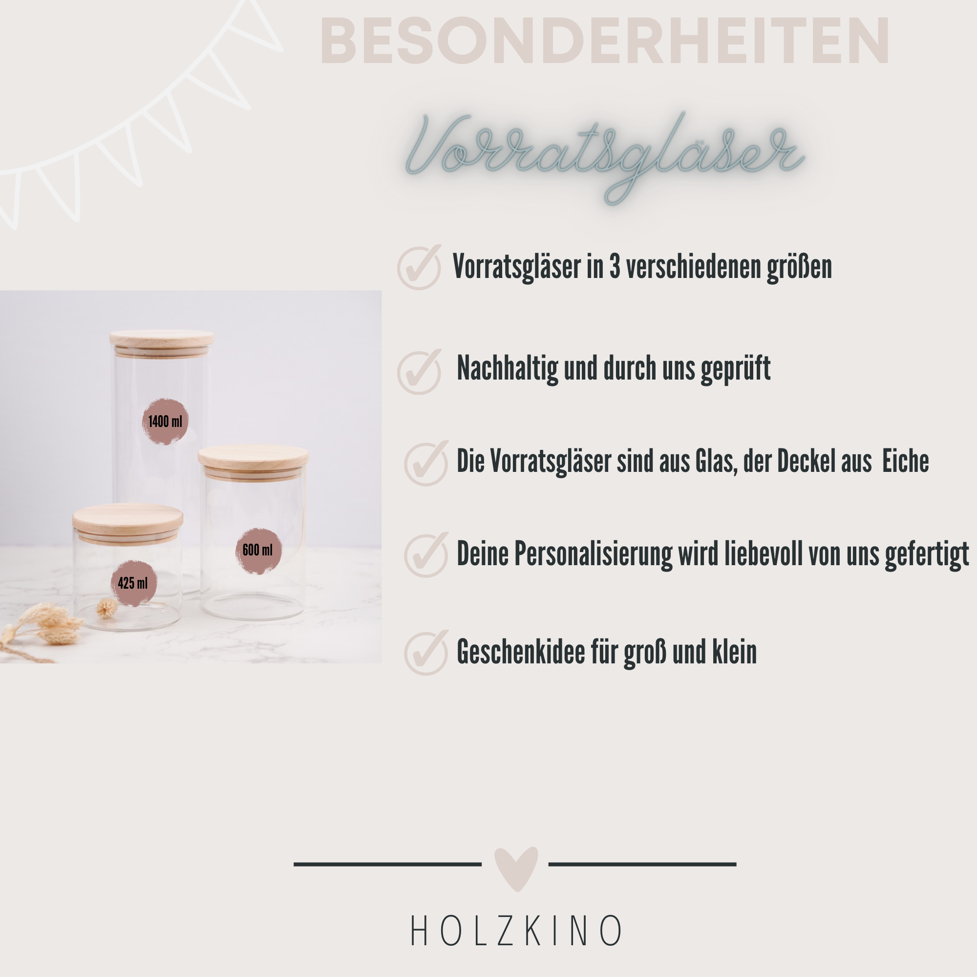 Vorratsglas &quot;Weihnachtszeit&quot; personalisiert mit Namen - HOLZKINO