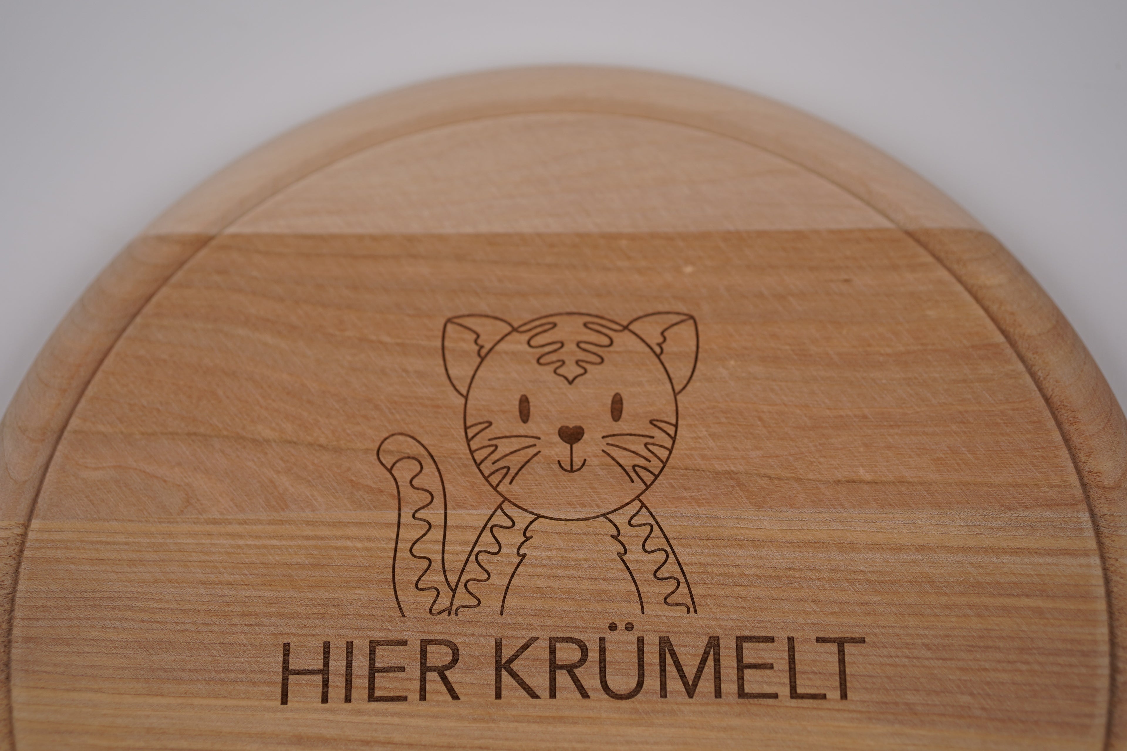 Brotzeitbrett rund personalisiert ,,Gravur Katze&