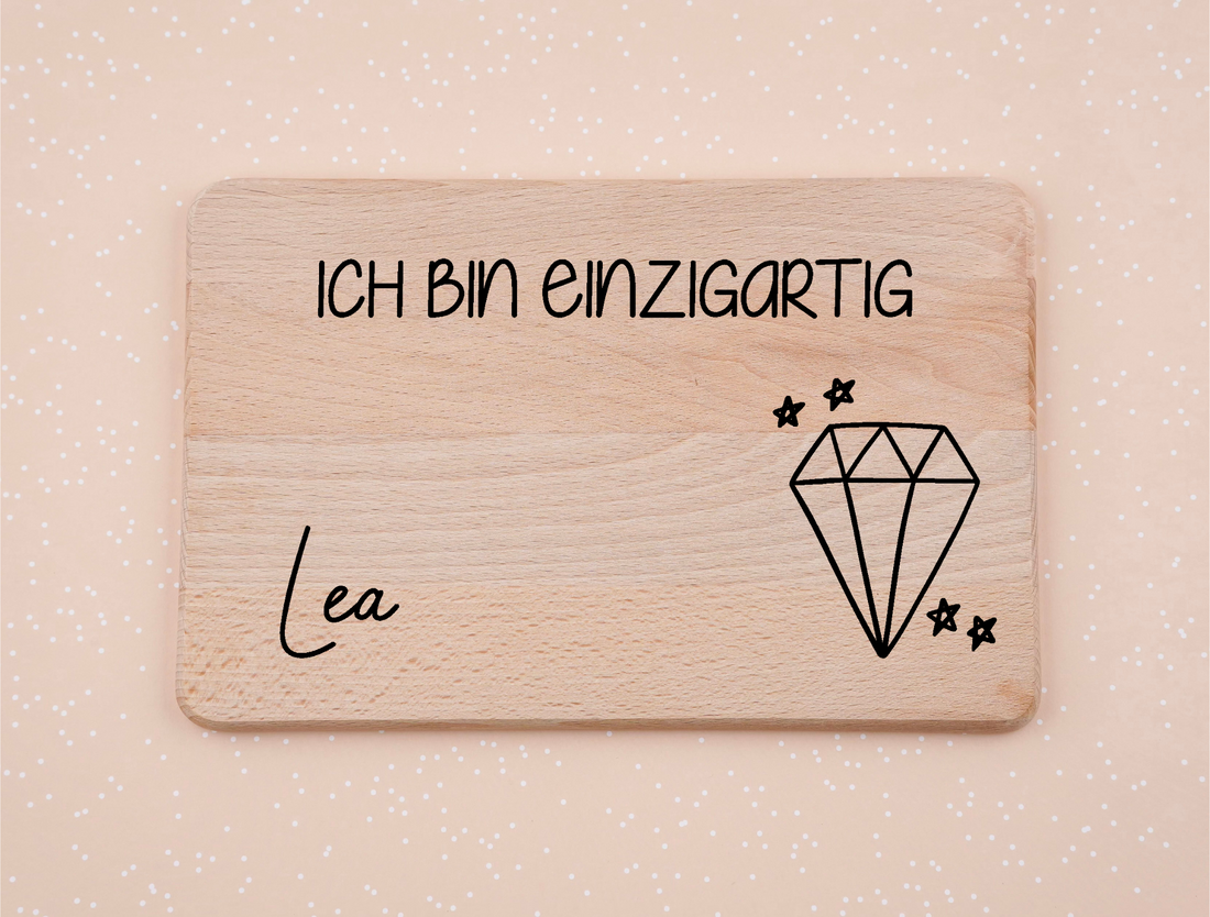 Kopie von Frühstücksbrett personalisiert  mit Name und Spruch I Diamant