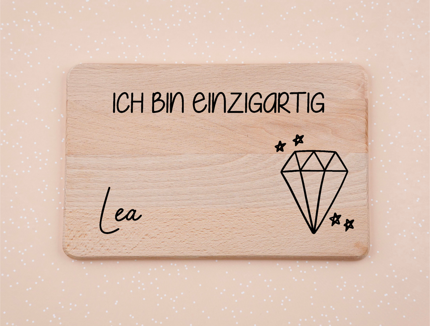 Kopie von Frühstücksbrett personalisiert  mit Name und Spruch I Diamant