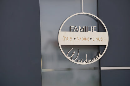 Türkranz mit Familienname und Gravur