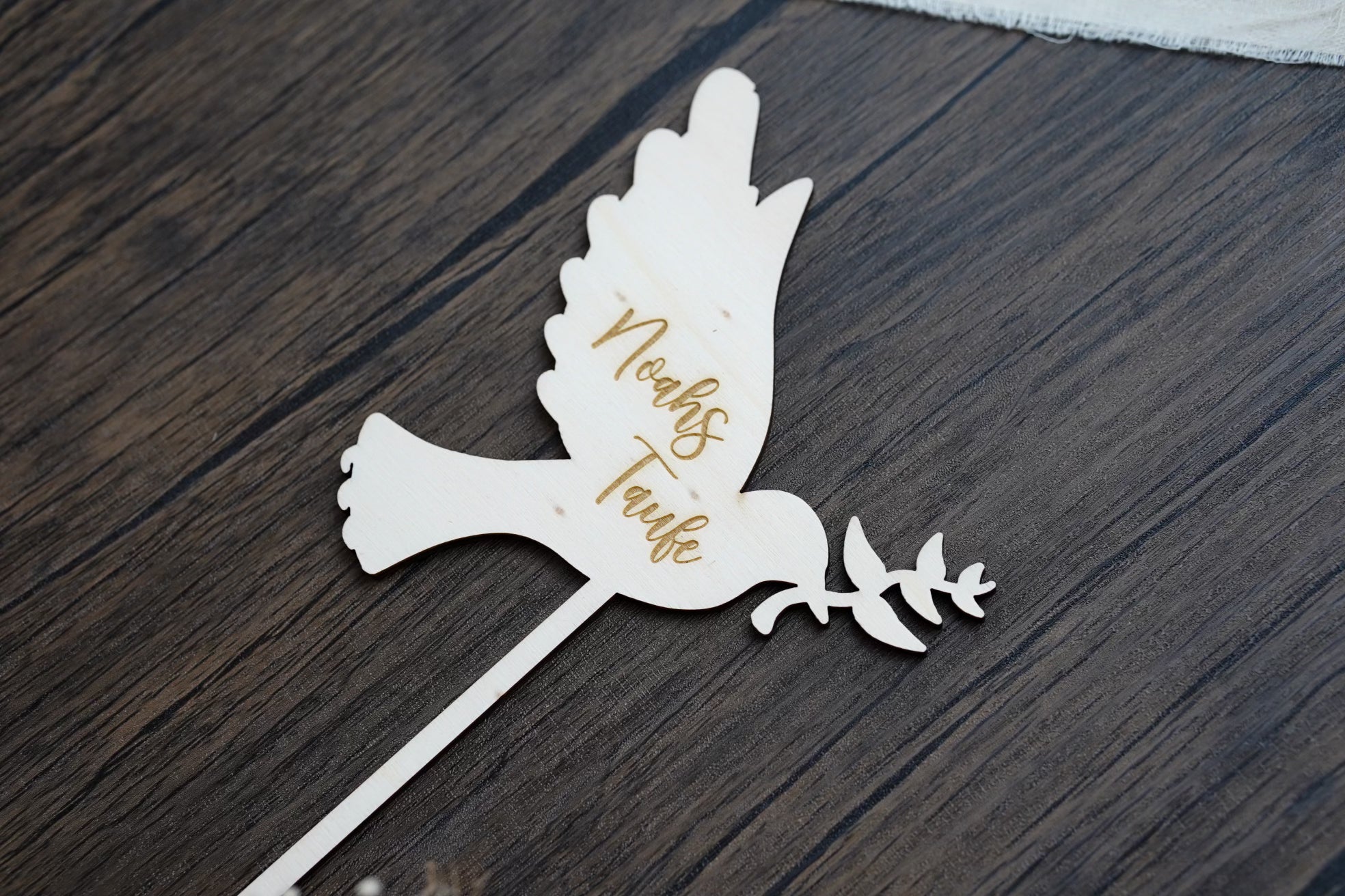 Cake Topper Taufe Taube mit Namen personalisiert