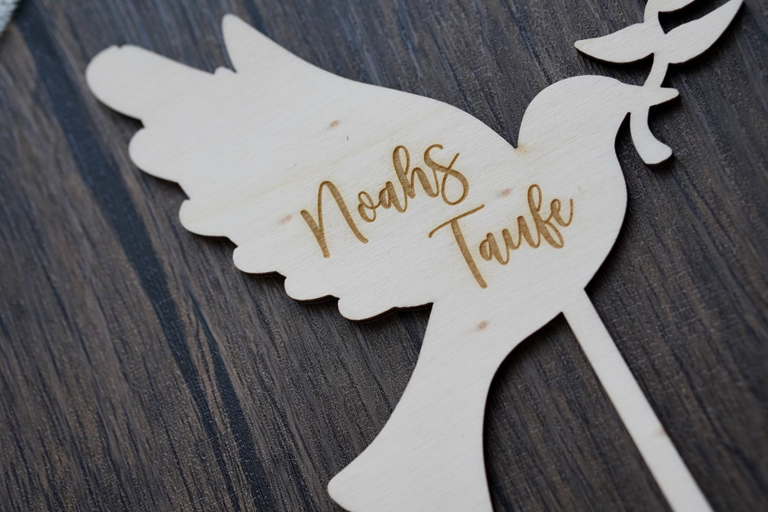 Cake Topper Taufe Taube mit Namen personalisiert