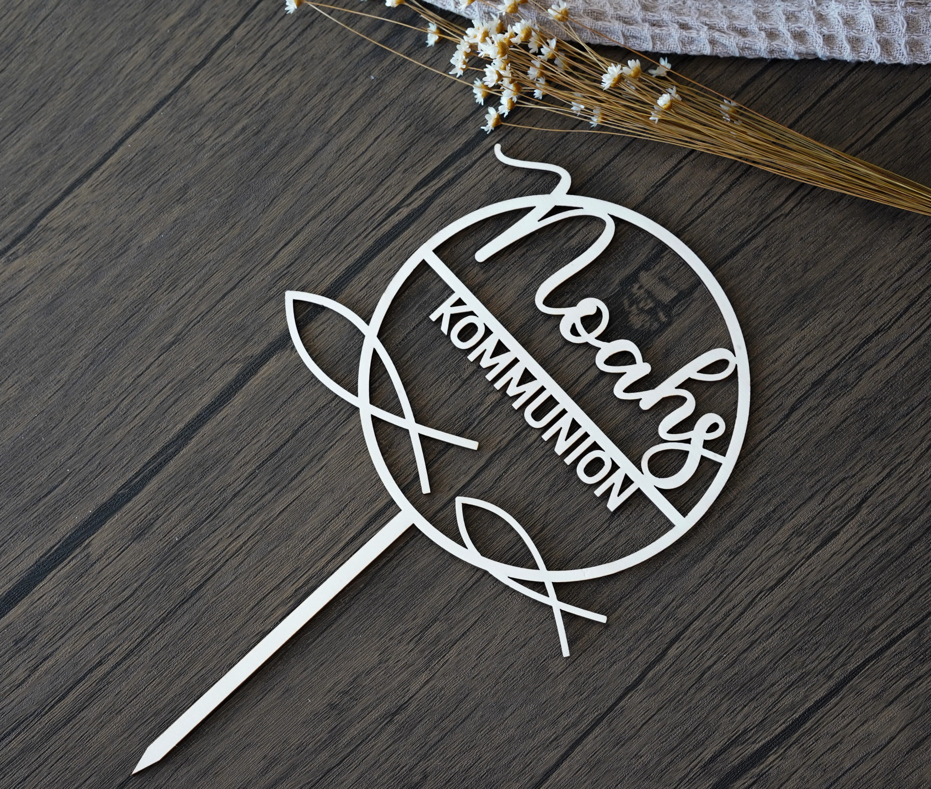 Cake Topper Kommuion, Taufe, Firmung und Konfirmation - HOLZKINO