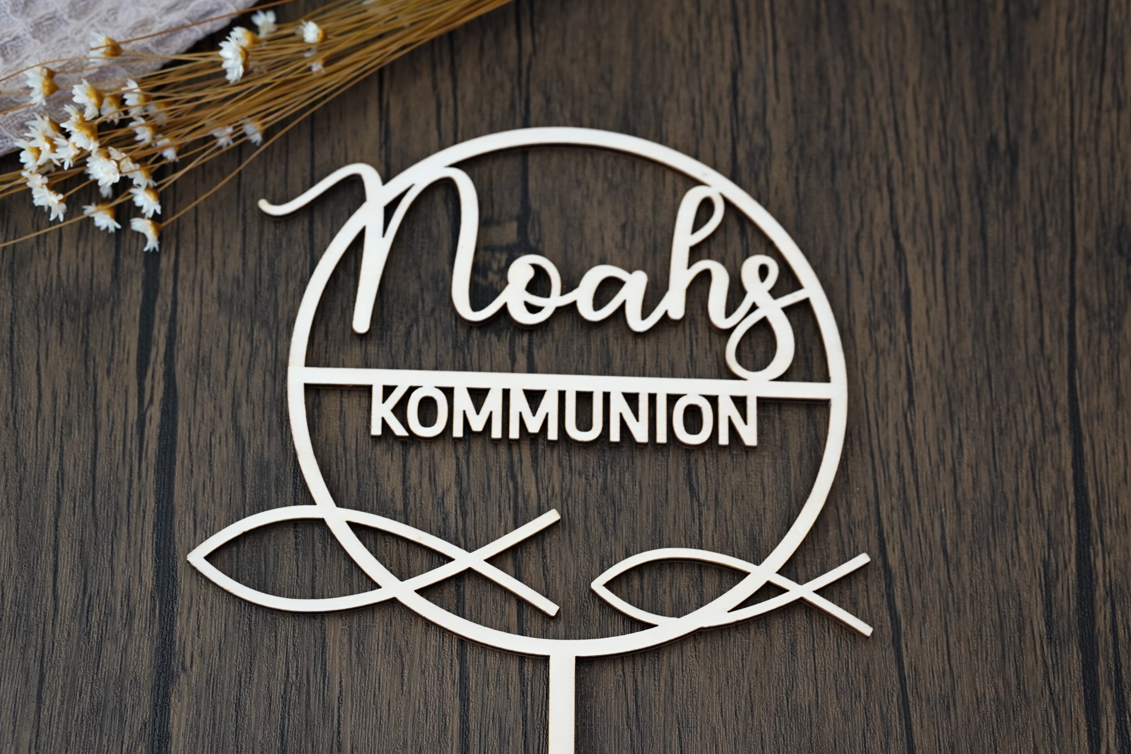 Cake Topper Kommuion, Taufe, Firmung und Konfirmation - HOLZKINO