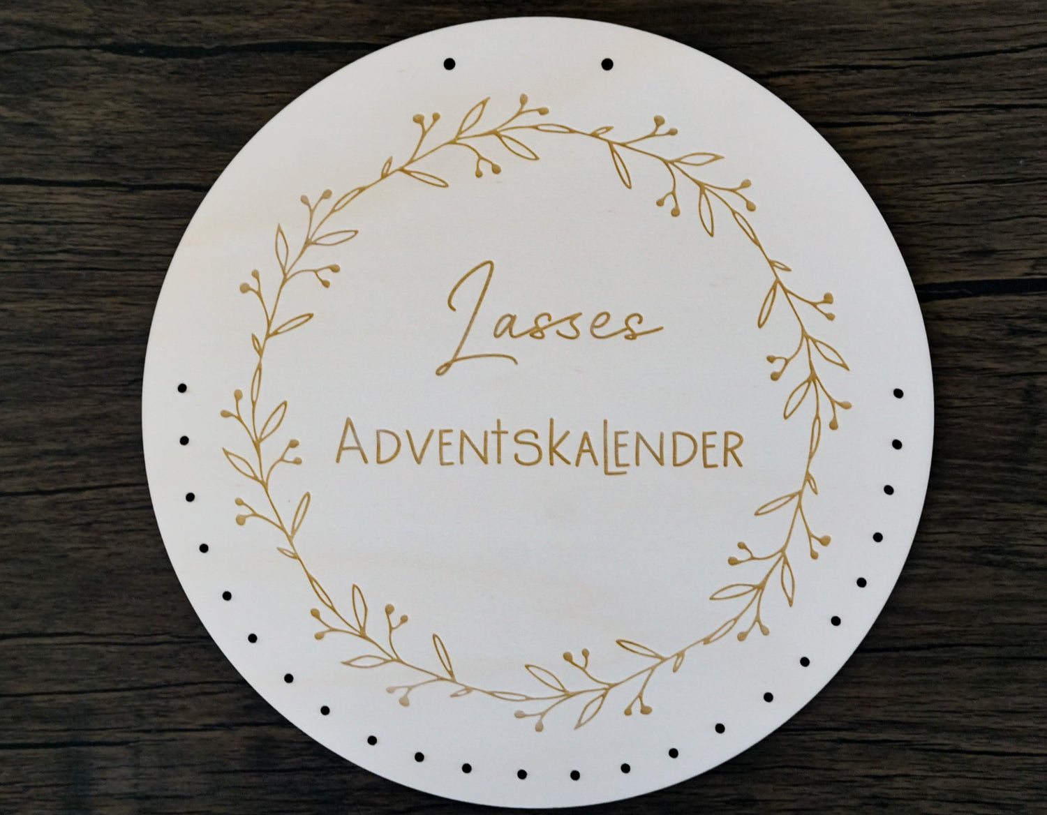 Adventskalender rund I personalisierbar - HOLZKINO