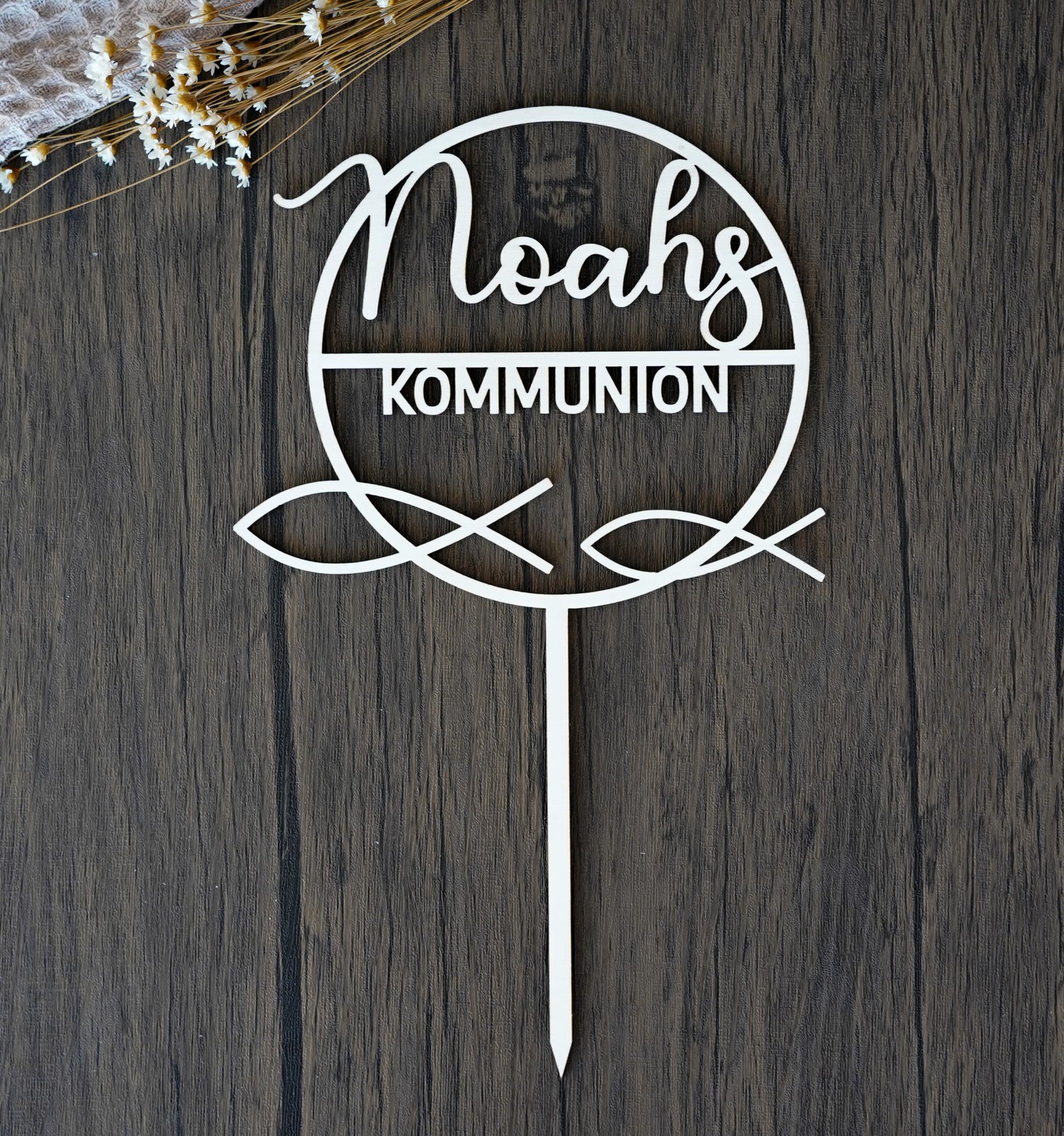 Cake Topper Kommuion, Taufe, Firmung und Konfirmation - HOLZKINO